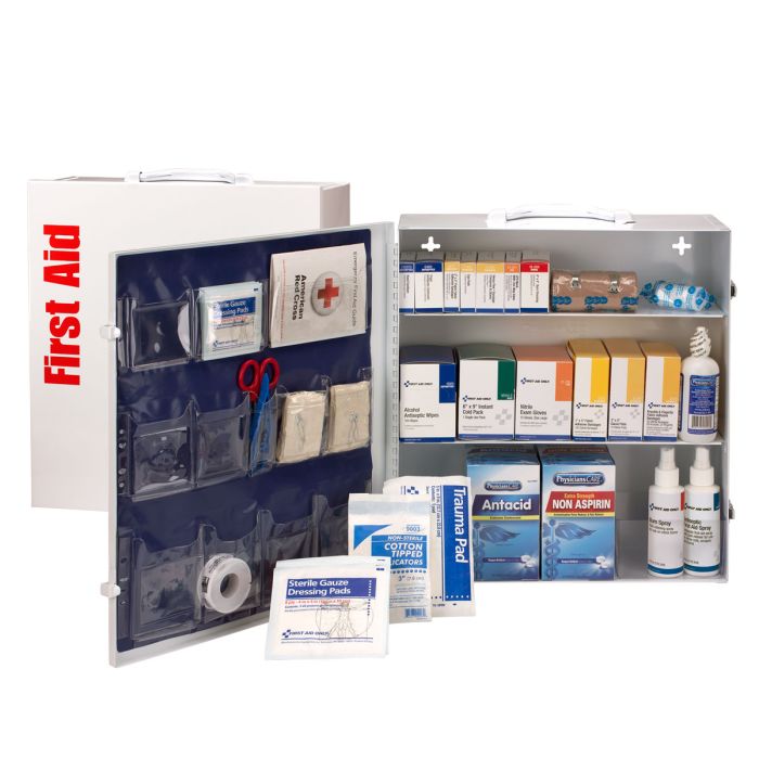 Shelf First Aid Kit Cabinet, ANSI 2021 Compliant, 100 Person ANSI A 3