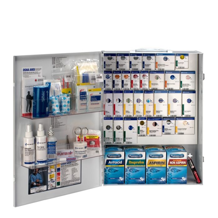 First Aid Cabinet With Medication - 150 Person XL Metal SmartCompliance