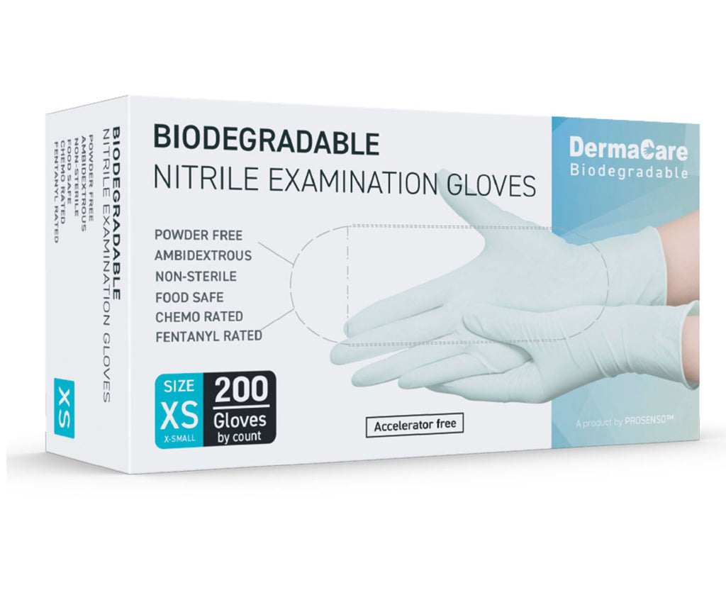 DermaCare Biodegradable Nitrile Examination Gloves case of 2000 glov